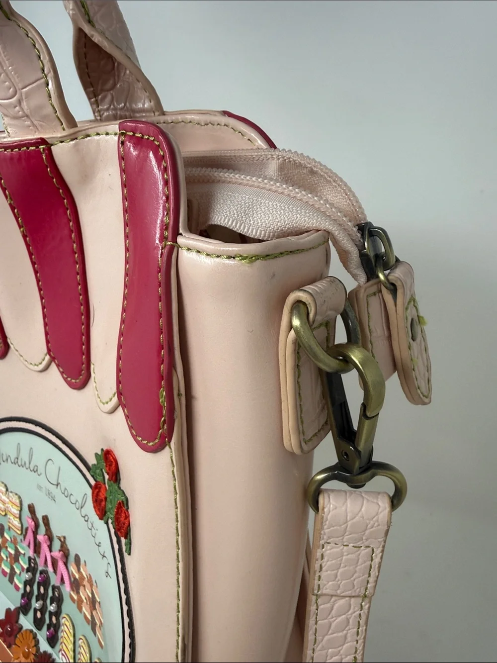 Chocolatiers Pink Bakery Print Satchel